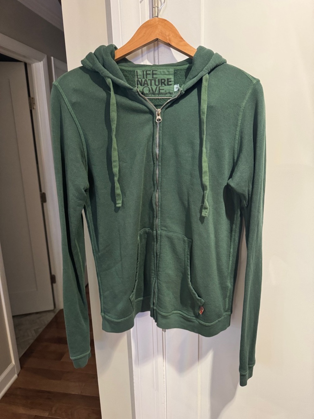 freecity Green Zip-Up Hoodie Sweatshirt